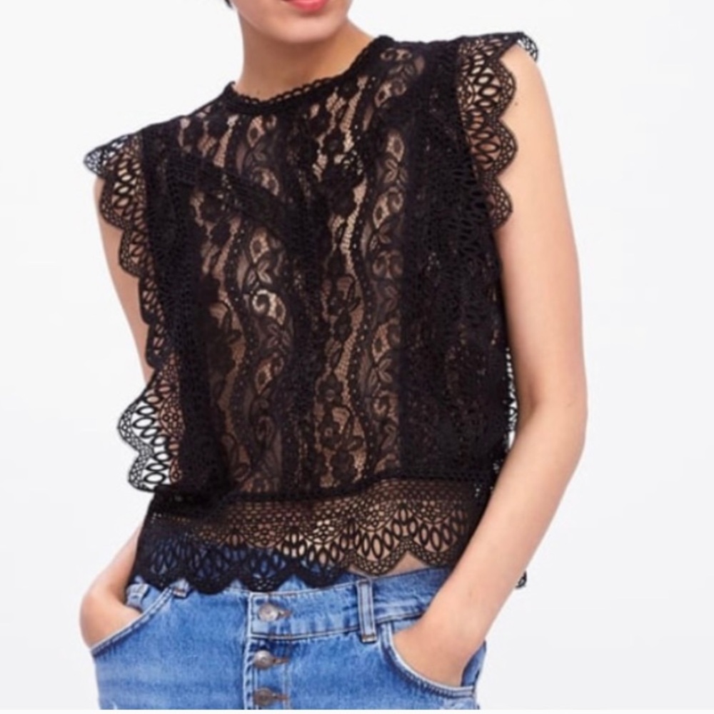 Zara Lace Black Top
